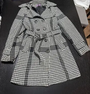 S.S.J. 하운드 투스 체크 트렌치코트 M