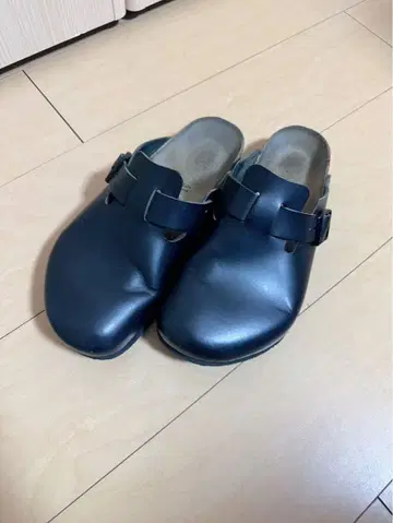 BIRKENSTOCK BOSTON 내추럴 가죽 블랙 26.5cm