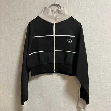 크롭 더블 지퍼 블랙 후드티