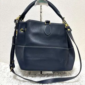 키타무라 2WAY 숄더백 핸드백 복조리 다크 네이비