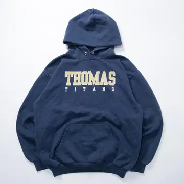 포트앤컴퍼니 후드티 네이비 풀오버 센터 로고