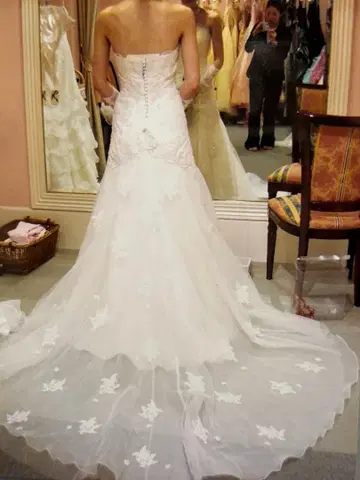 웨딩 드레스 머메이드 스트랩리스 세미 오더