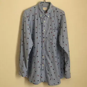 BEAMS(빔즈) 버튼 다운 긴팔 하와이안 셔츠