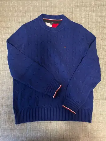 TOMMY HILFIGER 케이블 니트 스웨터 L 파랑