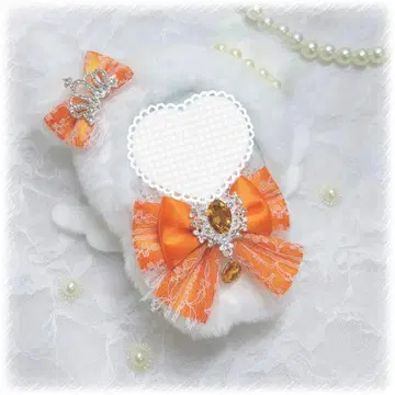 인형 옷 10cm~11cm 곰돌이 귀 오렌지