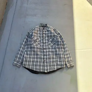 90s 빈티지 체크 퀼팅 플란넬 셔츠 코튼 남성용