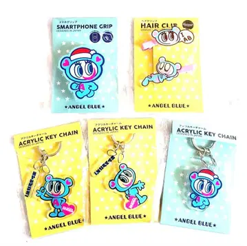 ANGEL BLUE 아크릴 키링 스마트폰 그립 헤어 클립 세트