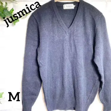 [ jusmica ] 재스미카 스웨터 M 울 모 V넥 무지 새상품급