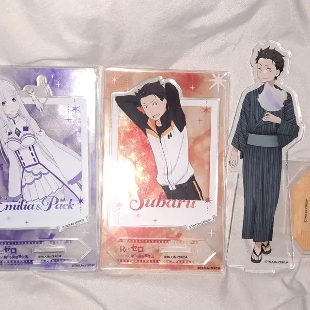 리제로 나츠키 스바루 에밀리아 칠석 기모노 유카타 포토스타일 아크릴스탠드