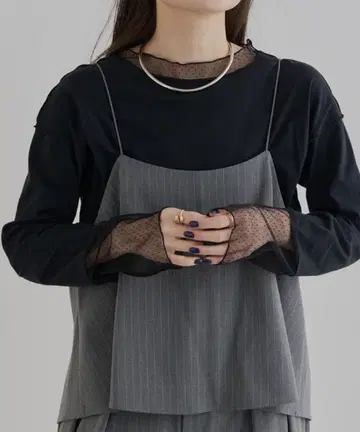 새상품 PUAL CE CIN 도트 튤 도킹 레이어드 티셔츠