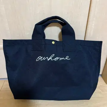 ourhome 로고 토트 블랙