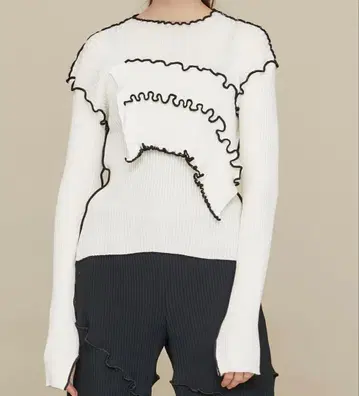 kotohayokozawa 리브 니트 크루넥