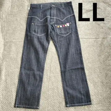 새상품 kikki 데님 팬츠 L XL 버튼 키키 청바지