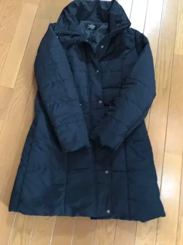 네이비 퀼팅 롱 코트 F