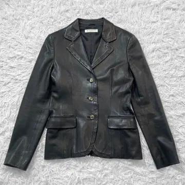 이탈리아제 천연 가죽 라무 가죽 테일러드 자켓 블랙 L