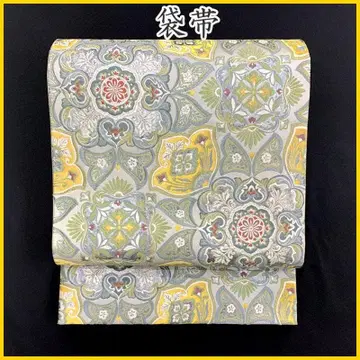 512my100 유럽풍 아르누보 금실 은실 육통 후쿠로 오비 새상품급