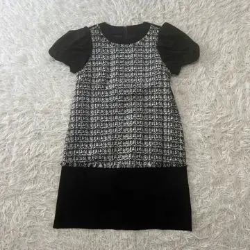 FOXY 폭시 퍼프 슬리브 트위드 원피스 40