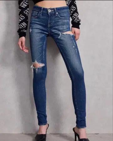 GYDA 데미지 스키니 데님 XS