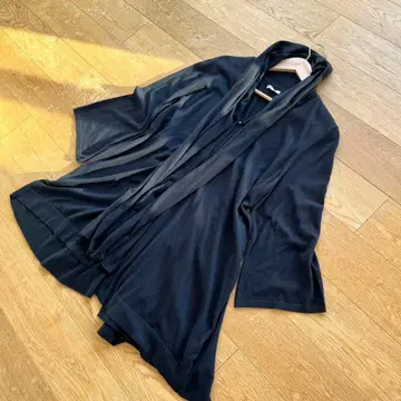 [ TOBECHIC ] 블랙 롱 가디건 보우 타이