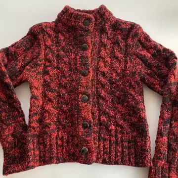 L.L.Bean 빨검 니트 가디건 S, 꽈배기,