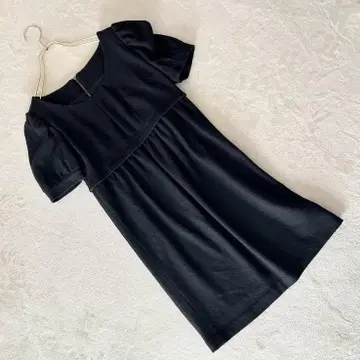 에프데 원피스 반팔 등 지퍼 모 100% 블랙 사이즈 9