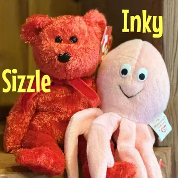 [ 알뜰 구매 ] ty 비니 베이비즈 곰 & 문어 봉제 인형 세트