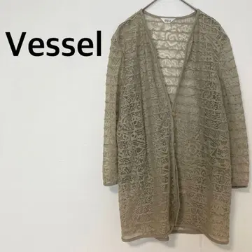 Vessel 긴팔 가디건 겉옷 시스루 비침 올 패턴