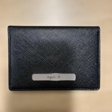새상품급 agnes b. 에네스베 패스 케이스 카드 케이스 블랙 베이지