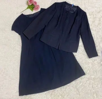 [ 빅 사이즈 ] 니센 세레모니 수트 원피스 노카라 자켓 네이비