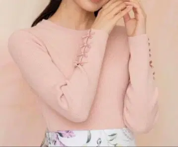 소매 리본 보틀넥 니트 (오렌지)