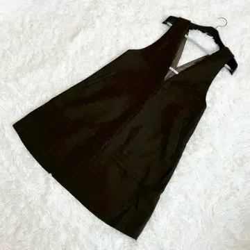 BEAUTY & YOUTH 오버롤 스커트 글렌체크 깊은 V 고급