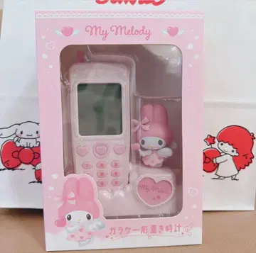 마이멜로디 폴더폰형 탁상시계 핑크