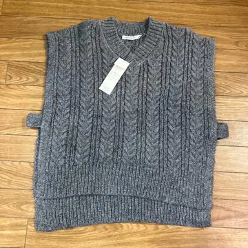 SUN VALLEY 케이블 니트 베스트 M 그레이