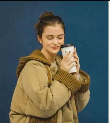 pinue 니트 콤비 다운 자켓 ( brown )