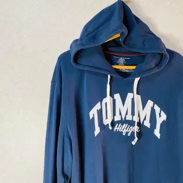 TOMMY HILFIGER 네이비 후드 부착 후드티 XXL