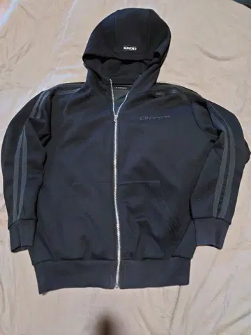 CRONOS 블랙 풀 집업 후드티 S