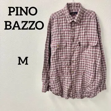 PINO BAZZO 체크 긴팔 셔츠 남성용 M