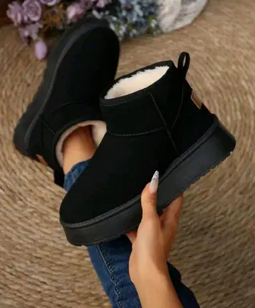 블랙 퍼 내부 숏부츠