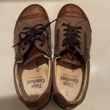 핀 컴포트 브라운 가죽 신발 37