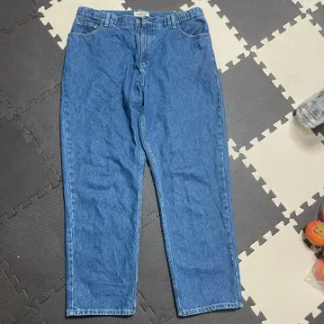 파랑 스트레이트 데님 팬츠