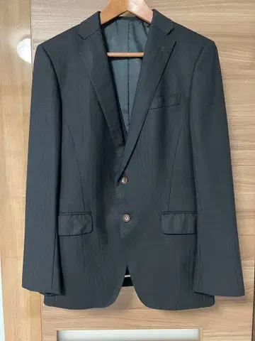 PERSON'S 블랙 스트라이프 비즈니스 정장 베스트 포함