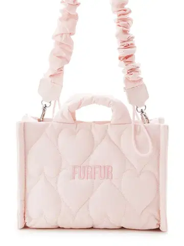 FURFUR 퍼퍼 하트 퀼팅 백 핸드백