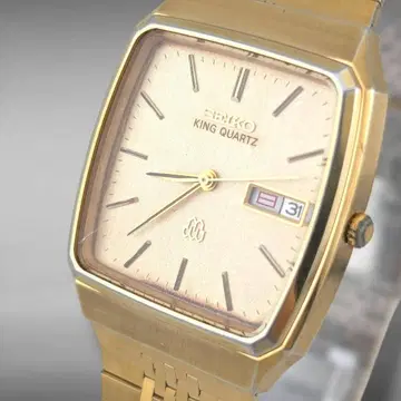 [ 새상품 배터리 작동 ] 세이코 킹 쿼츠 트윈 쿼츠 골드 스퀘어