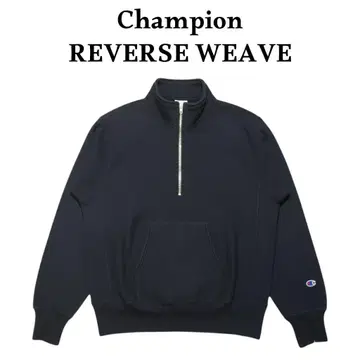 70s 단색 택 복각 Champion 리버스 위브 하프 지퍼