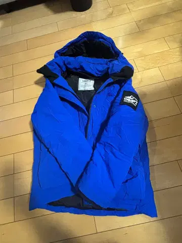 CAMP7 후드 부착 다운 자켓 M 사이즈 파랑