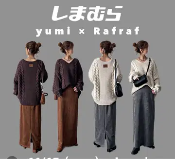 시마무라 yumi 핸드 니트 풀오버 크림 L