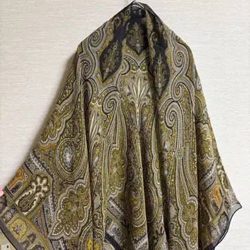 ETRO 에트로 대형 스톨 정사각형 실크 100% 페이즐리 무늬