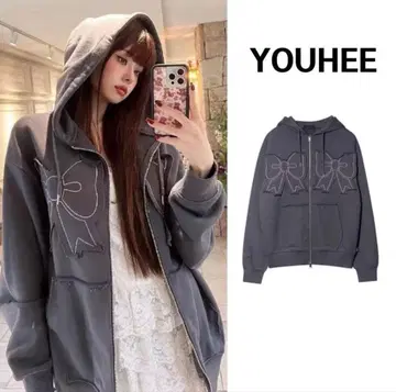 시착만 한 상품 YOUHEE 후드티 차콜 그레이