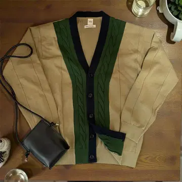 TAKEO KIKUTCHI 케이블 짜임 가디건 베이지