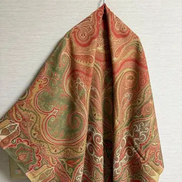 ETRO 에트로 페이즐리 대형 스톨 정사각형 실크 울